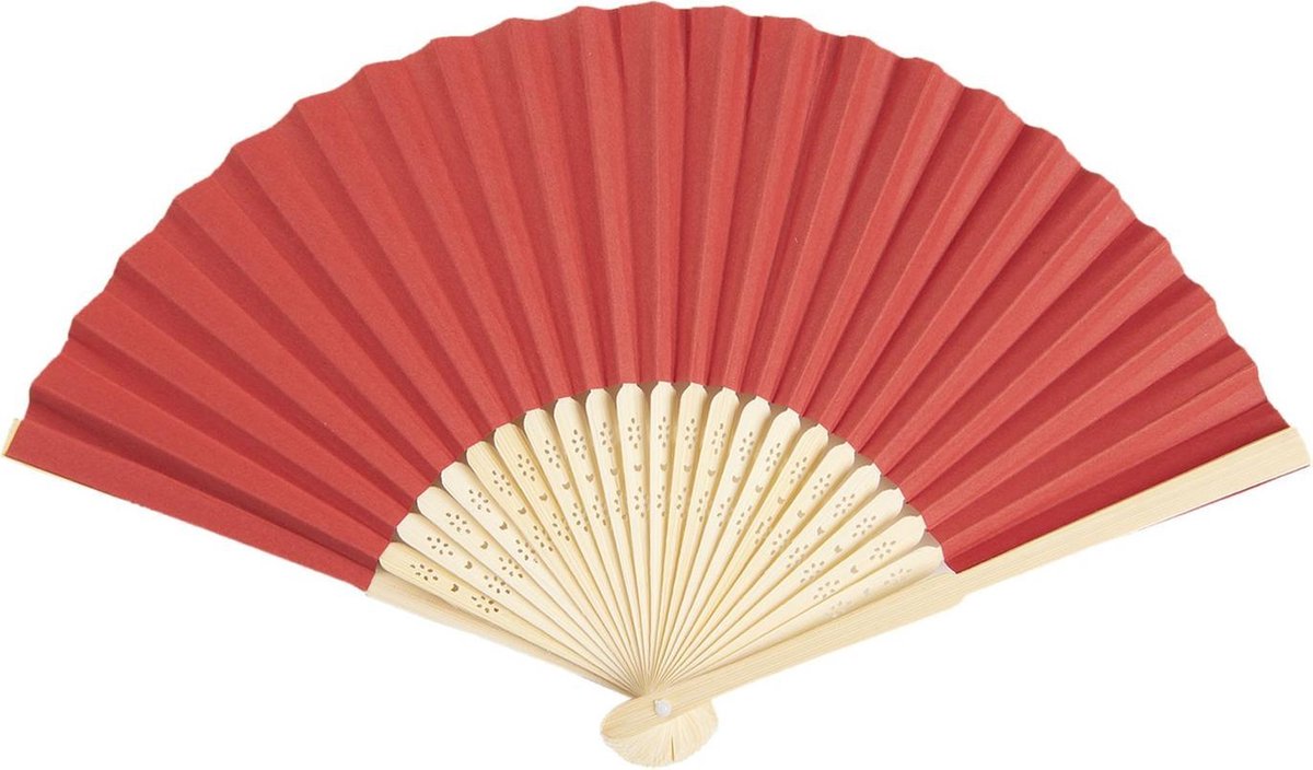 Melady | Waaier 20 cm rood | Rood | Papier | Rond | MLHF0003R